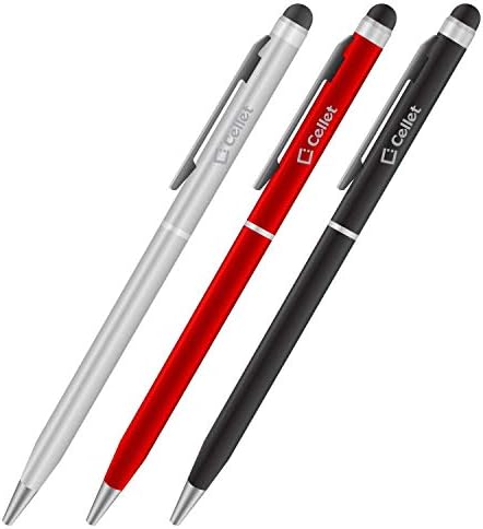 Pro Stylus Pen עבור Samsung SM-G950 עם דיו, דיוק גבוה, צורה רגישה במיוחד וקומפקטית למסכי מגע [3 חבילה-שחור-אדום-סילבר]